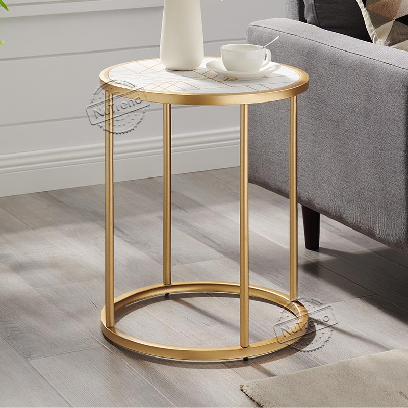 203602 Gold Round Metal Small Side Tables for Small Spaces Featured Image