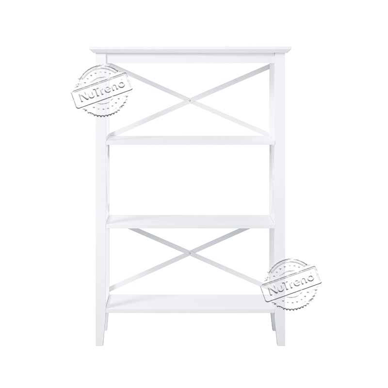502160 Cross 4 Tier White Bookcase Home office Display Shelving Unit Living Room