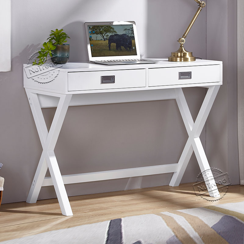 Office Desk Writing Computer Desk with 2 Storage Drawers for Home Office 503059