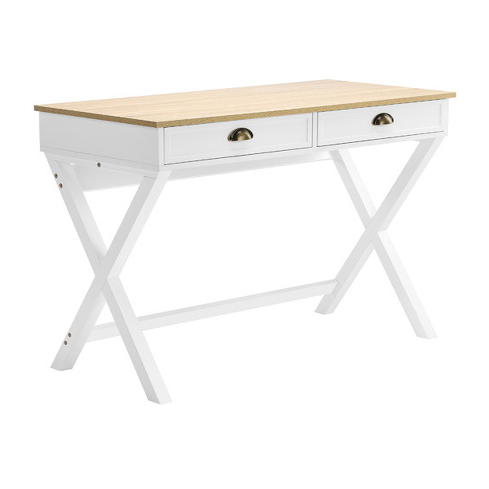 Small Office Desk Writing Computer College Desk with 2 Storage Drawers for Home Office,Compact Study Reading Table for Small Space 503115