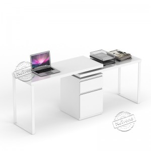 503140 Long White Desk for 2 Person Computer Desk