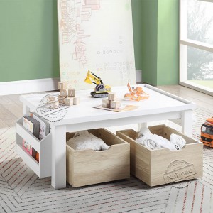 701046 White Kids Activity Table with 2 Storage Baskets Kids Furniture