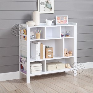 Wooden White Kids Bookshelf Modern Children Bookcase in Any Playroom 708022