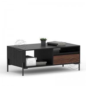 KF20-192 Kalmar Industrial Coffee Tables with Storage Shelf for Living Room