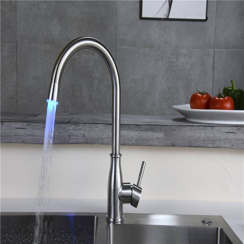 Leading Manufacturer for Laser Cut Metal Fence Panels - LED kitchen faucet of stainless steel – Chengpai