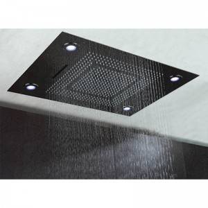 Luxury recessed LED rectangular shower head