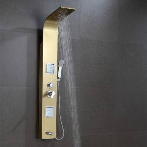 New Delivery for 48 Glass Shower Panel - Golden chrome shower panel multi function – Chengpai