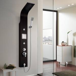 Black chrome shower panel four function