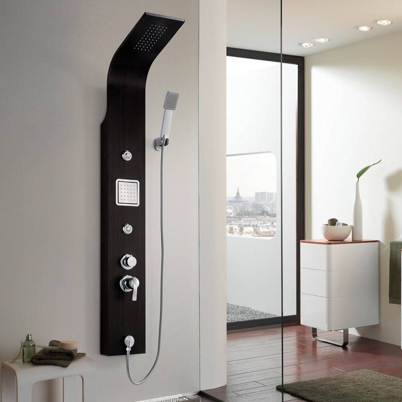2021 Latest Design Shower Tub Surround Wall Panels - Black chrome shower panel four function – Chengpai