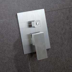 Concealed LED square shower head with shower arm