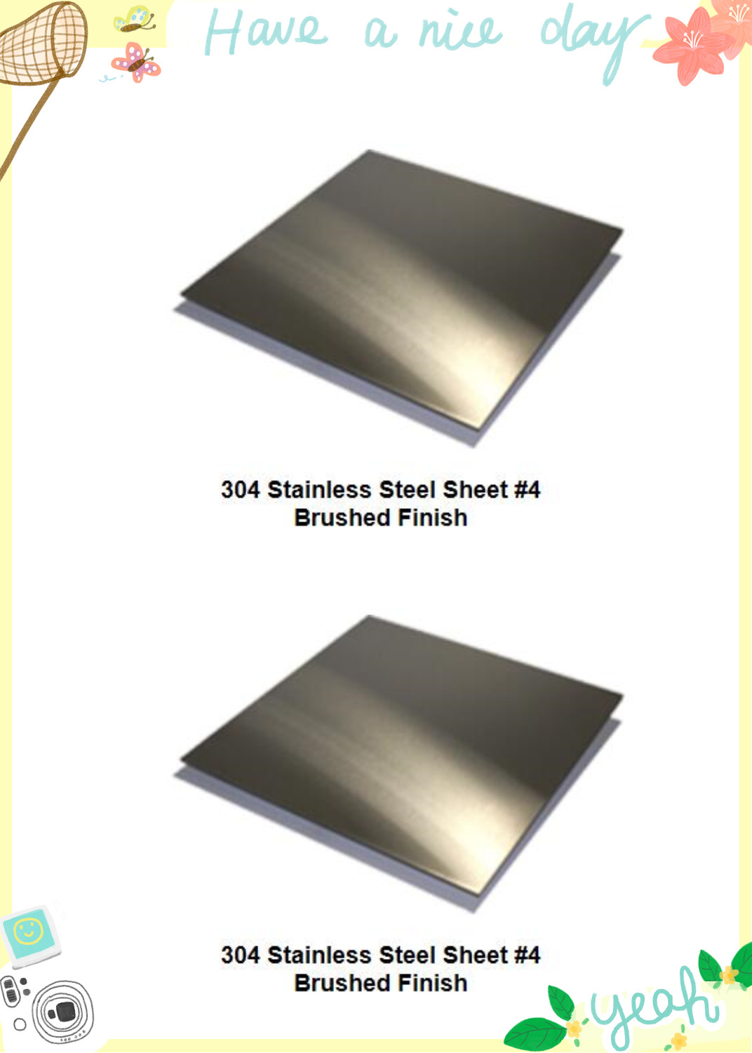 304 Stainless Steel Sheet #4 Brushed Finish