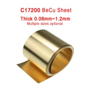 Beryllium Copper Sheet Plate c17200 BeCu Metal Foil Strip Roll 0.08mm-1.2mmThick
