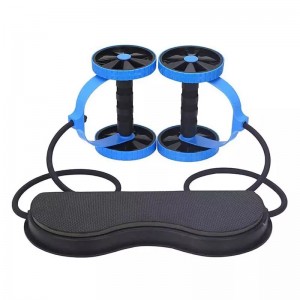 Multifunctional double pull belt fitness equipment abdominal muscle wheel wholesale