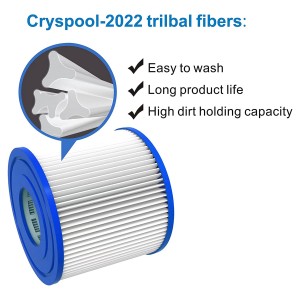 Cryspool CP-VI Spa Filter Replaces Best Way VI Spa Filter, SaluSpa Lay-Z-Spa, Saluspa Filter 90352E, Best Way Pool Pump Filter Cartridge