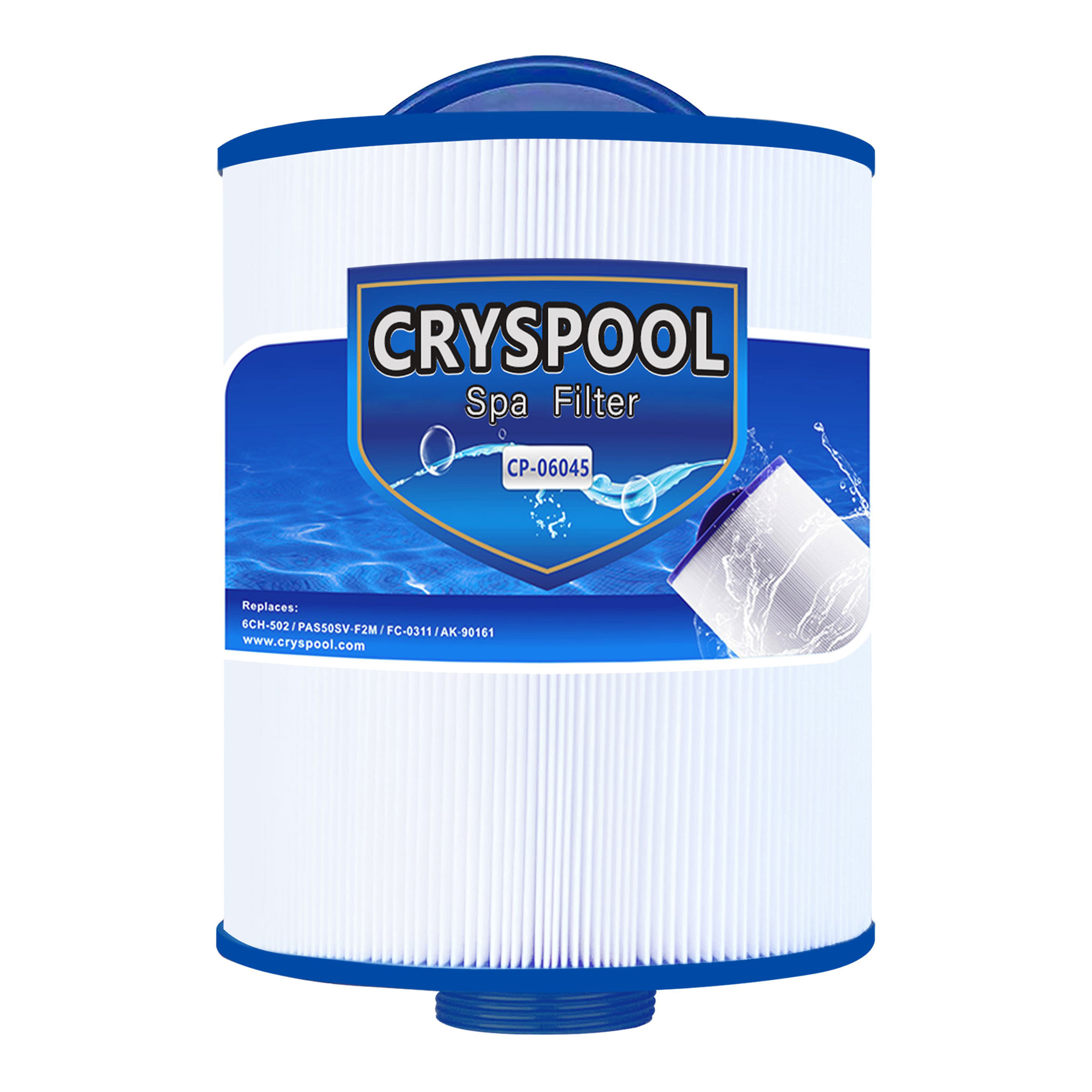 Cryspool Spa Filter Compatible with Artesian Spas, Tidal Fit Swim 06-0006-12, 06-0005-12,Unicel 6CH-502, PAS50SV-F2M, Filbur FC-0311, 50 sq.ft,
