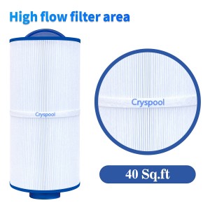 Cryspool 2″ MPT-Thread Spa Filter Compatible with Tuff spa Filter, Del Sol Spas, Sundance Spas 6540-723,5CH-402, FC-2811, South Pacific Spas 40 sq.ft hot tub Filter