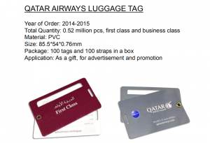 Персонализиран PVC етикет за багаж от твърда пластмаса на авиокомпаниите