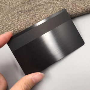 özel fırça boş siyah paslanmaz çelik manyetik şerit metal kart