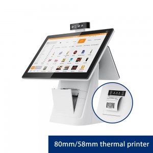 2021 New POS terminal dual 15.6 touch screen mesin edc android cash register with printer
