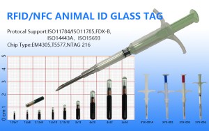 134,2 khz FDX-B RFID gyvūnų mikroschemos ID Stiklinė žyma šuniui