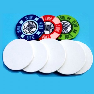 Blank white sublimation ceramic poker chip
