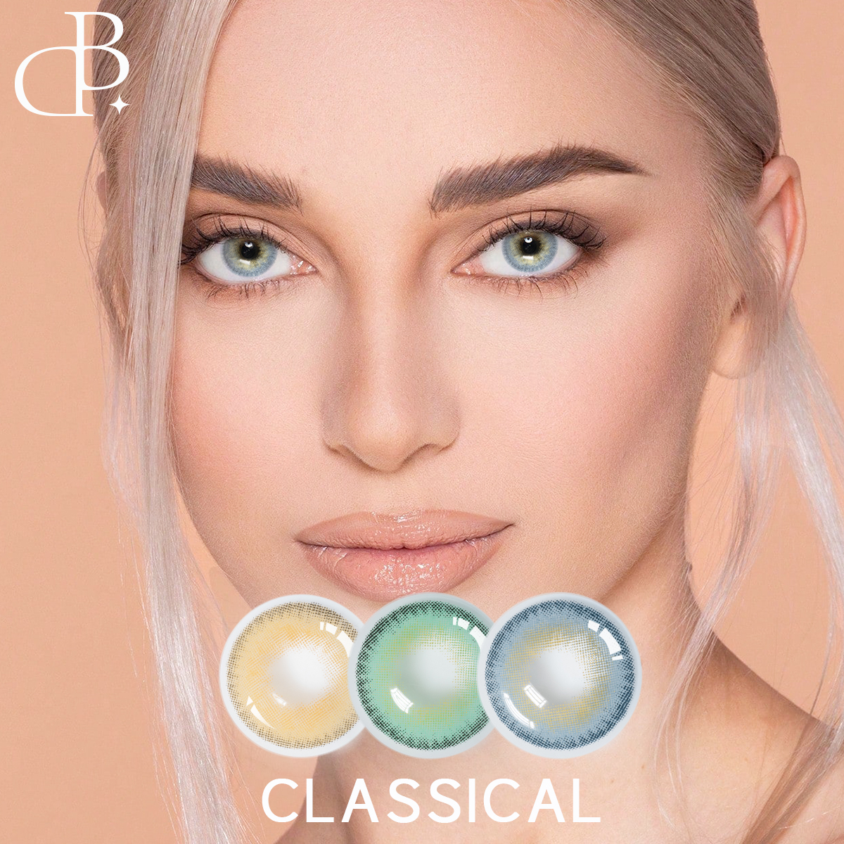 Lentes de contacto de cores cosméticas de uso anual de 14,00 MM da serie CLÁSICA con lentes de contacto suaves naturais ao por maior