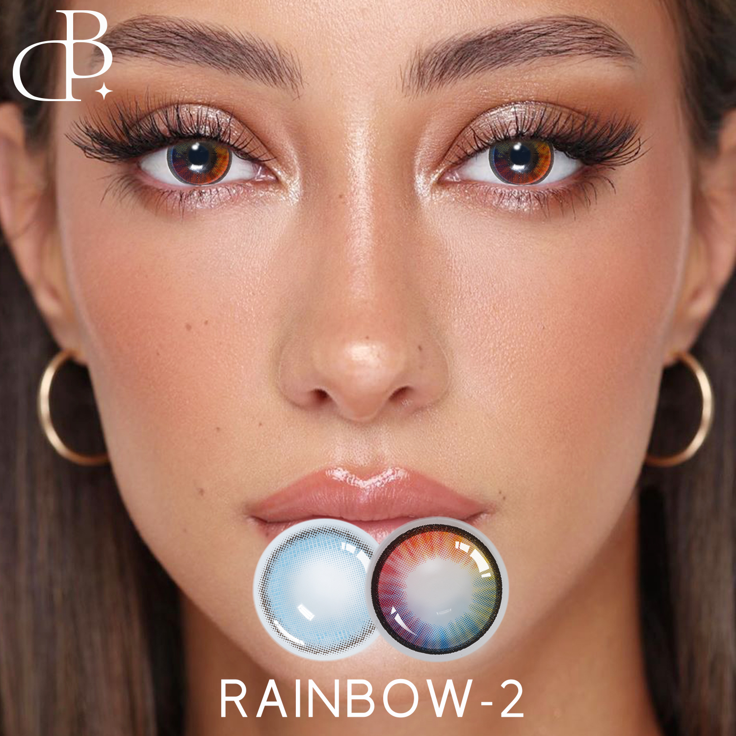 RAINBOW 2024 stora ögon 14,5 mm färgglada och regnbågsögon power skräckfärg brownsclera kontaktlins