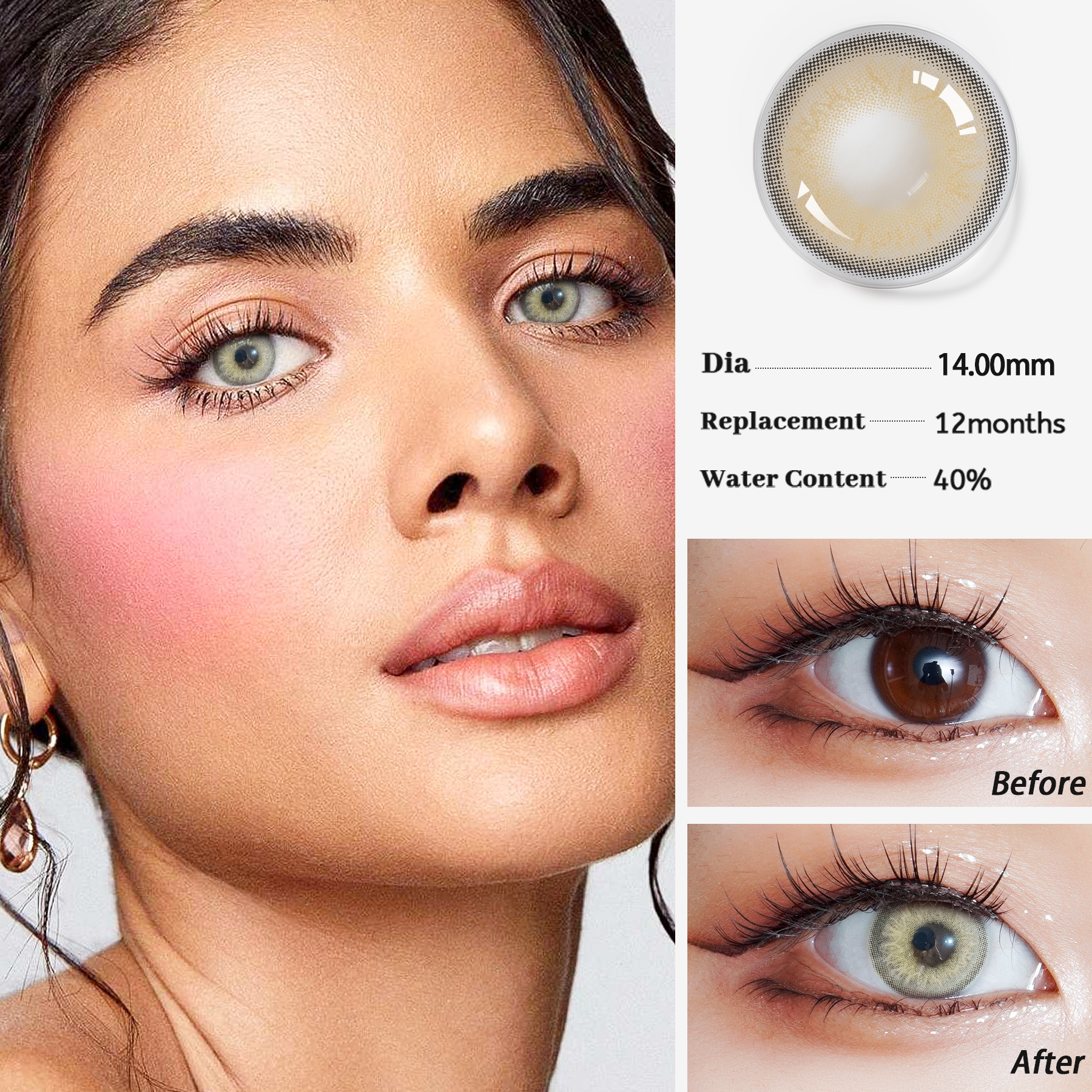 Natural Eye Color Contact Lens One Day HIMALAYA Contact Lenses Logo Clear Contact Lenses Custom Logo
