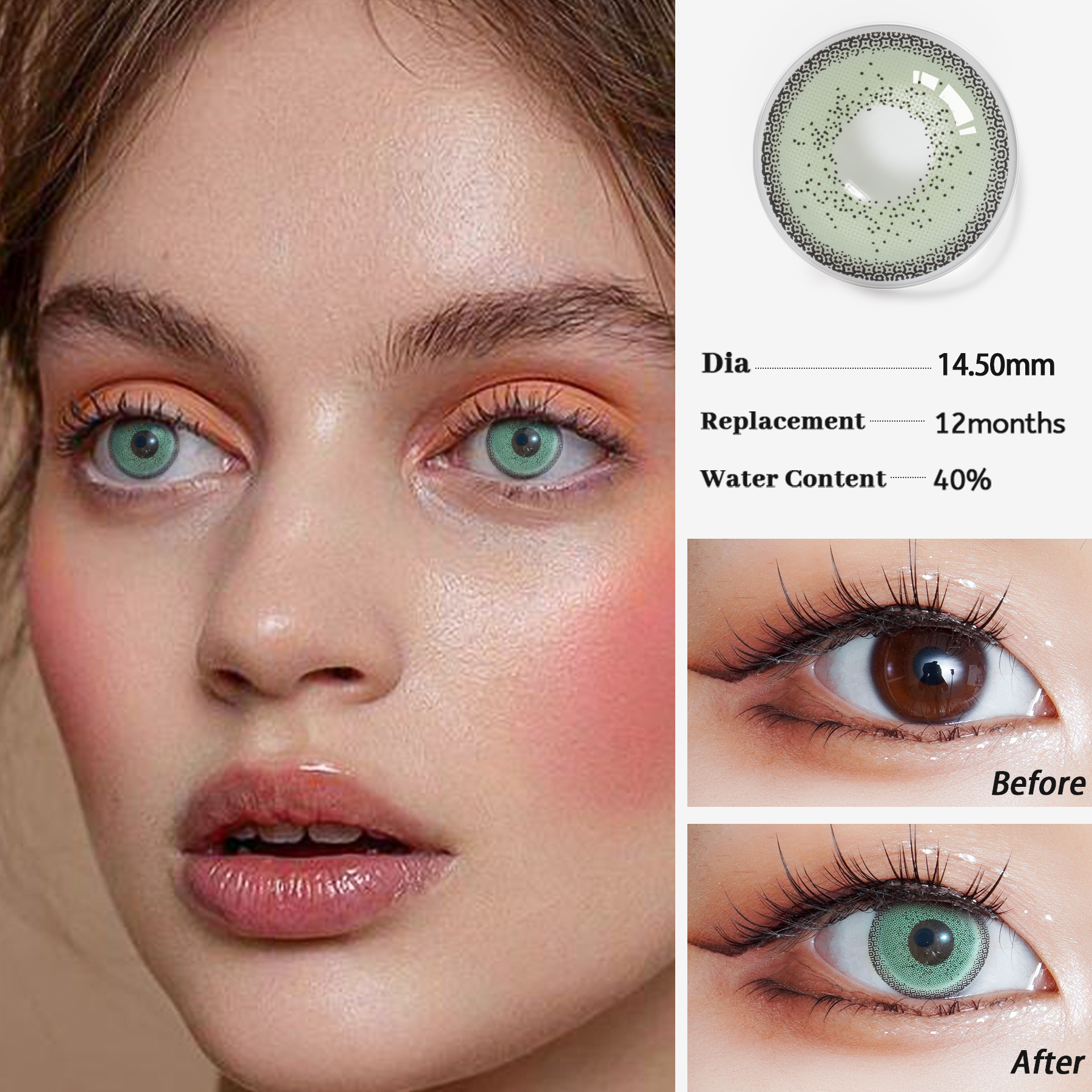 OLIVIA Hot sale Colored Eye Contact Lens oem Contacto de color 14.20mm 14.50mm Colour Contact Lenses