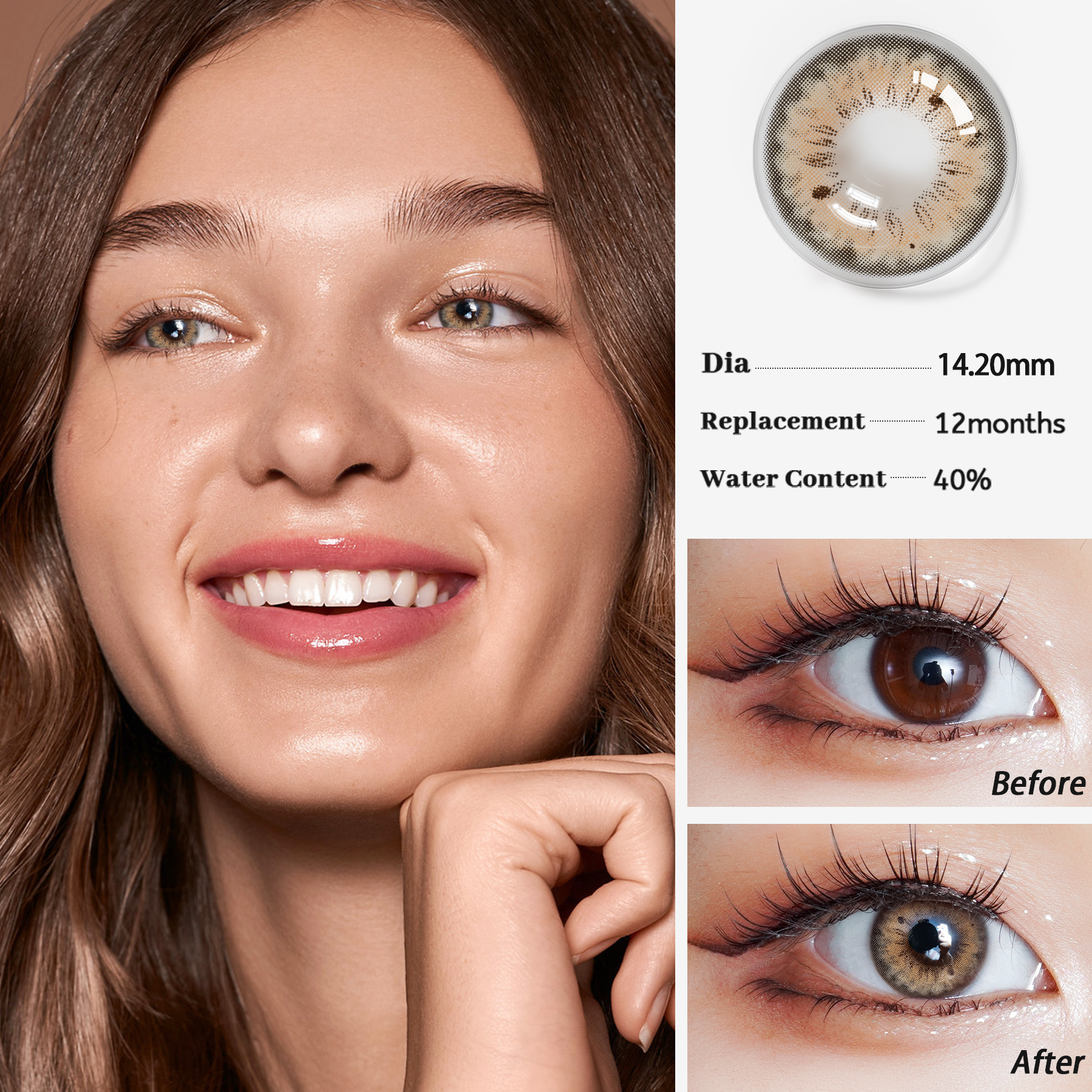 STUNNA GIRL Beauty color cheap soft color contact lens lentes 3 tone color contact lenses Shipping