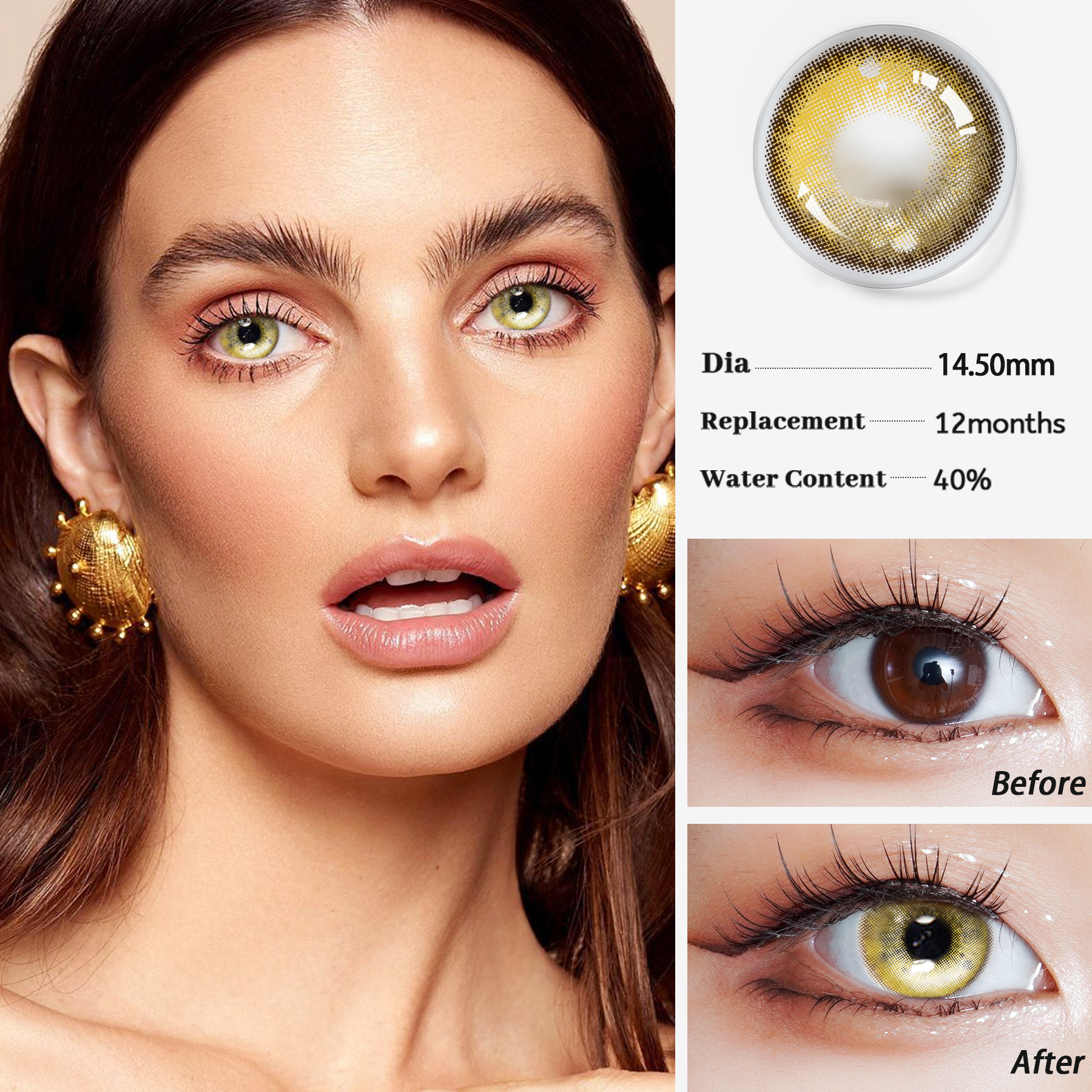 CARDCAPTOR Veleprodaja kontaktnih leća u boji Prilagođeni logotip u boji kontaktnih leća u prirodnoj boji