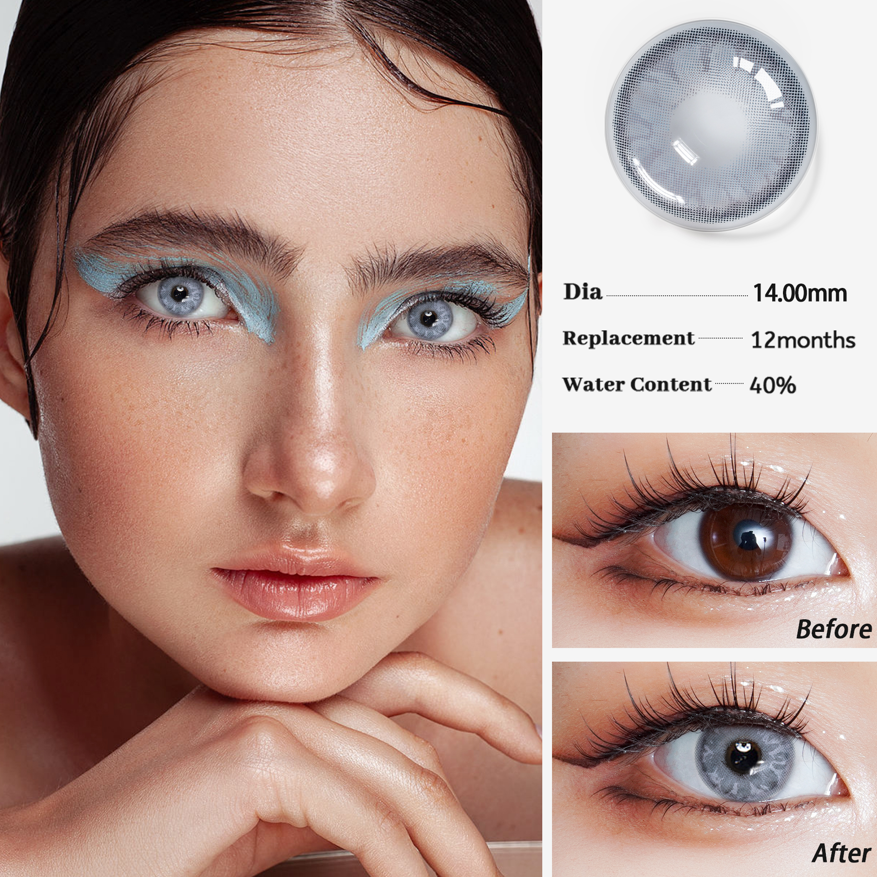 GEM Factory directly cheap price dbeyes brand red blue violet colored eye contact lenses