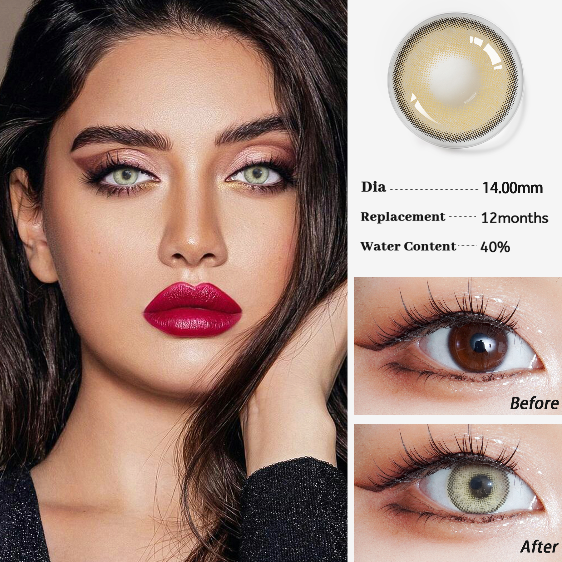 Natural Eye Color Contact Lens One Day HIMALAYA Contact Lenses Logo Clear Contact Lenses Custom Logo