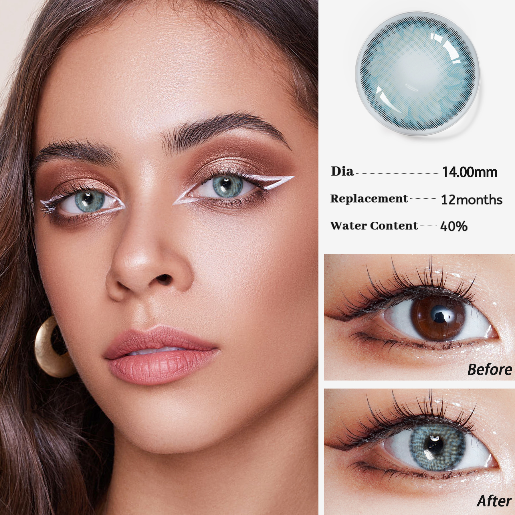 GEM OEM ODM look cosmetic colored contacts 3 tone color contact lens wholesale eye Contact Lenses