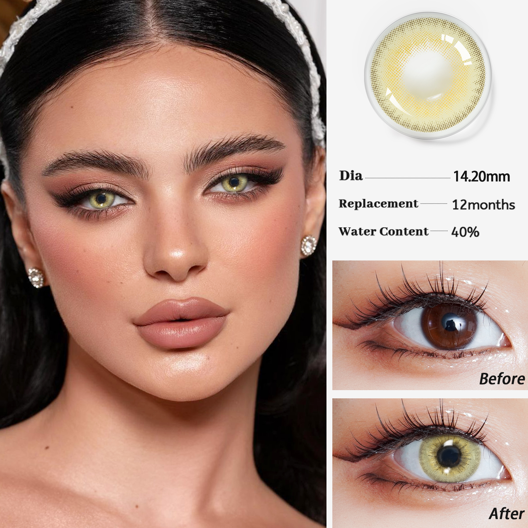 LA GIRL Yearly Cosmetic Beautiful Big Pupil Soft Eyes Pupilentes De Colores Lentes De Contacto Colored Contact Lenses