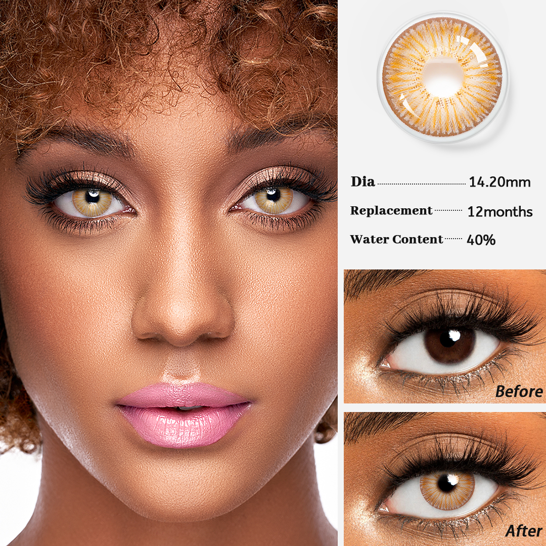 New York 2 tone 2 tone 14.5mm yellow color eyes contact lenses wholesale OEM/ODM contact lenses