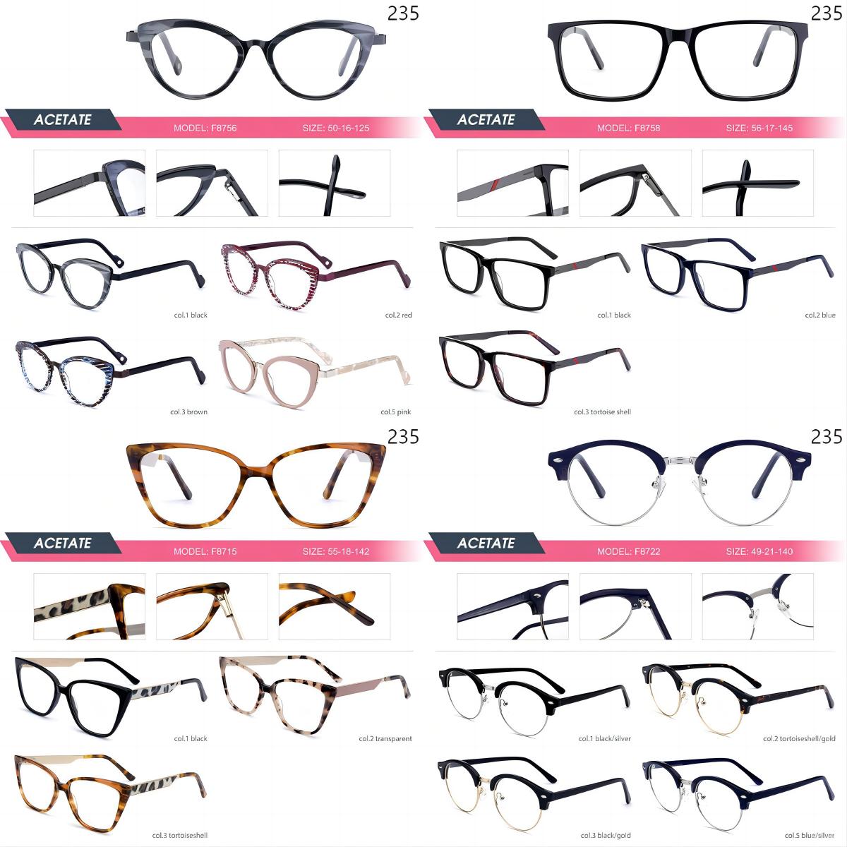 Dachuan Optical China Wholesale Ready Stock Unisex Acetate Optcal Frame with Multiple Styles Catalog (8)