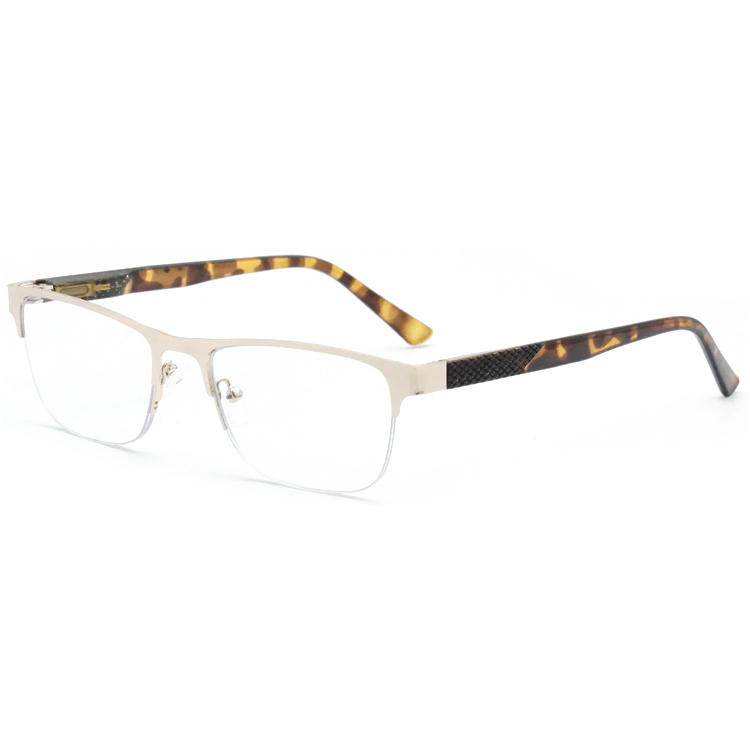 Dachuan Optical DRM368050 China Supplier Fashion Metal Half Rim Reading Glasses with Colorful Legs (5)