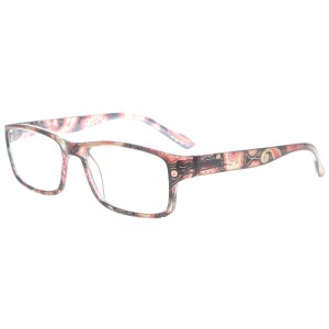 Dachuan Optical DRP131124 China Wholesale New Trendy Rectangle Shape Plastic Reading Glasses with Pattern Frame
