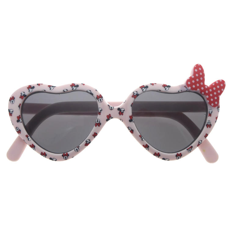 Dachuan Optical DSP343029 China Manufacture Factory Heart Shape Kids Sunglasses with Cartoon Pattern Frame (3)