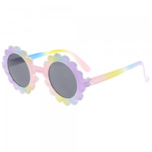 Dachuan Optical DSPK342021 China Manufacture Factory Colorful Flower Kids Sunglasses with Screw Hinge