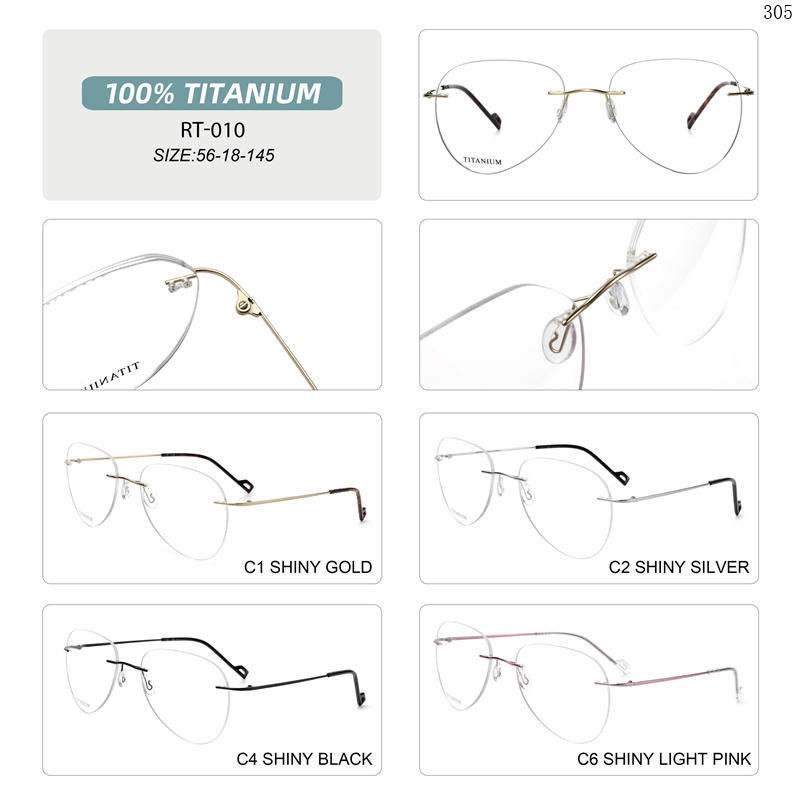 Dachuan Optical RT-001 China Supplier Simple Design Titanium Optical Glasses With Metal Spring Hinge (1)