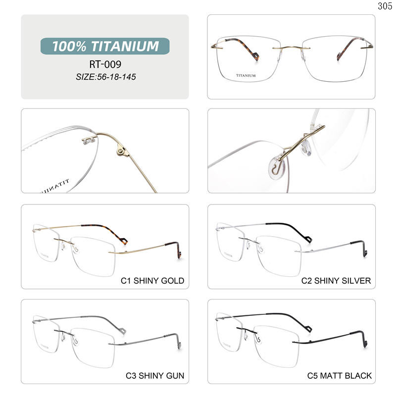 Dachuan Optical RT-001 China Supplier Simple Design Titanium Optical Glasses With Metal Spring Hinge (10)