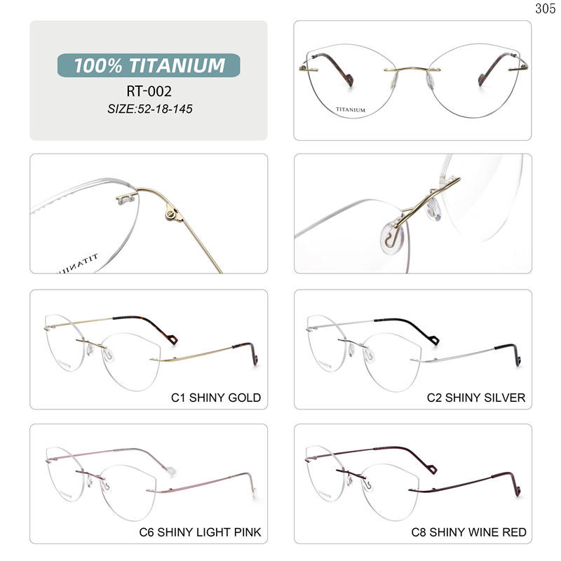 Dachuan Optical RT-001 China Supplier Simple Design Titanium Optical Glasses With Metal Spring Hinge (3)