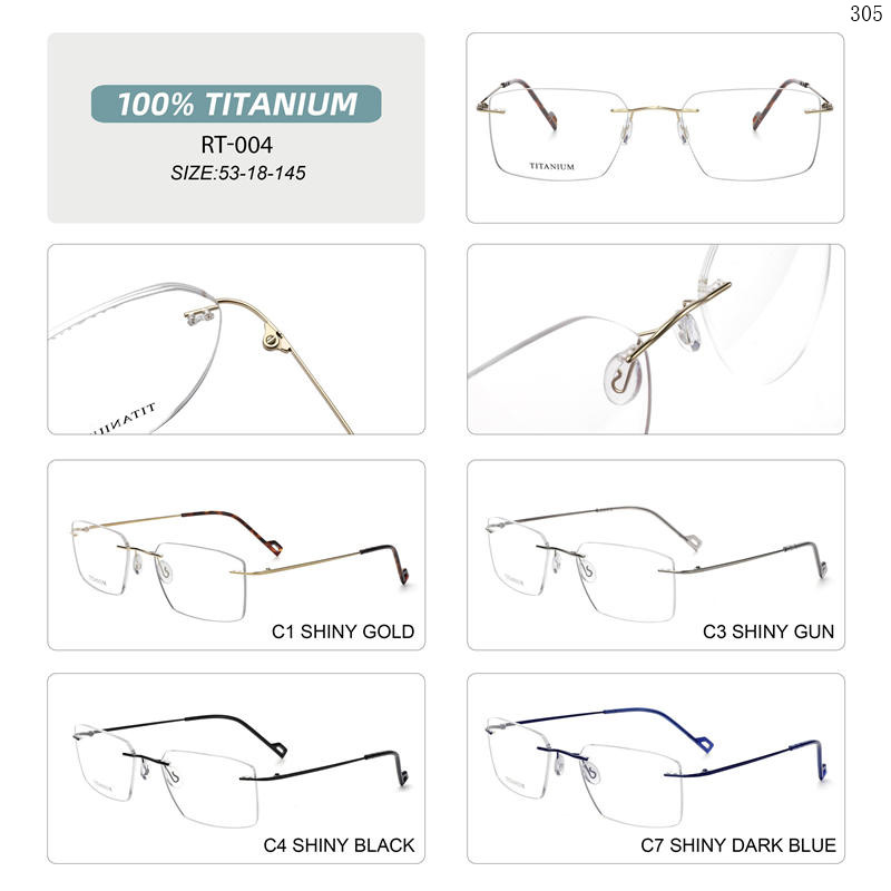 Dachuan Optical RT-001 China Supplier Simple Design Titanium Optical Glasses With Metal Spring Hinge (5)