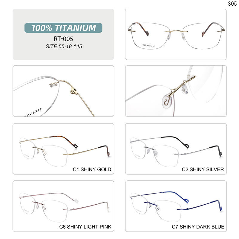 Dachuan Optical RT-001 China Supplier Simple Design Titanium Optical Glasses With Metal Spring Hinge (6)