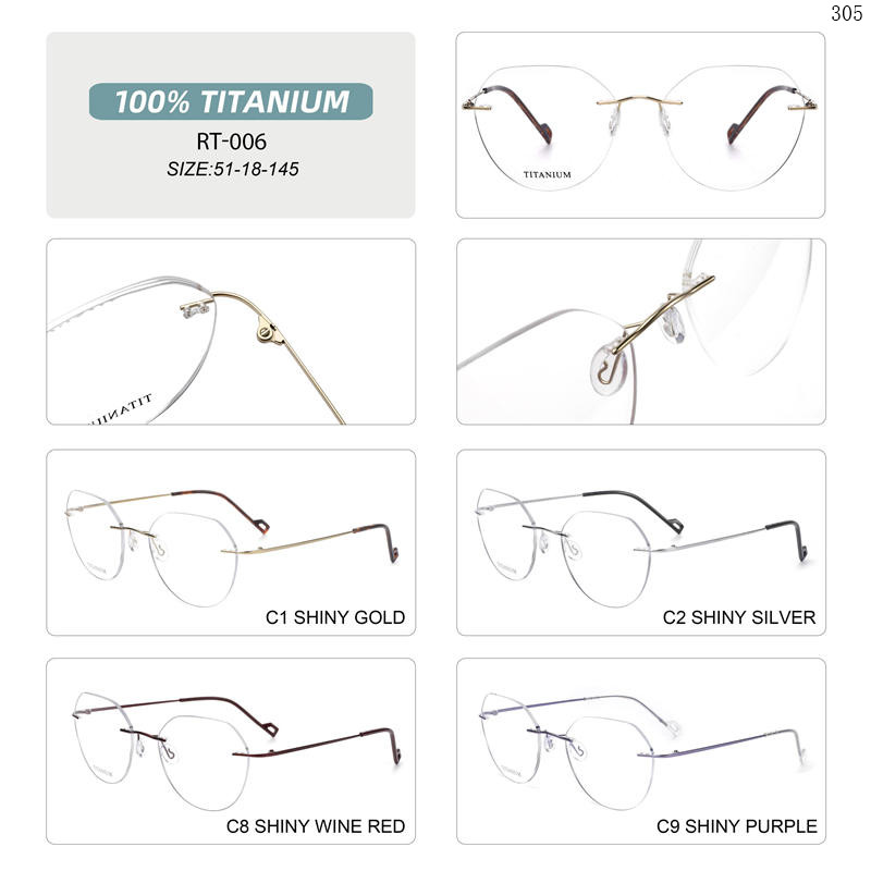 Dachuan Optical RT-001 China Supplier Simple Design Titanium Optical Glasses With Metal Spring Hinge (7)