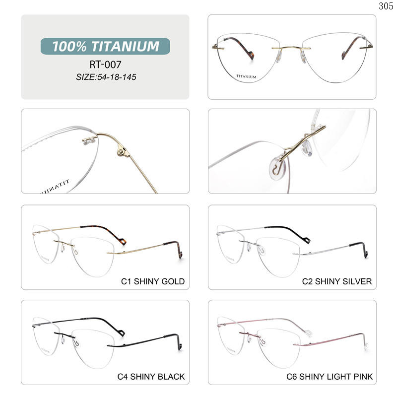 Dachuan Optical RT-001 China Supplier Simple Design Titanium Optical Glasses With Metal Spring Hinge (8)