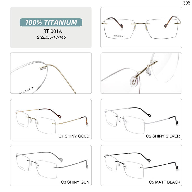 Dachuan Optical RT-001A China Supplier Classic Design Titanium Optical Glasses With Metal Hinge (2)
