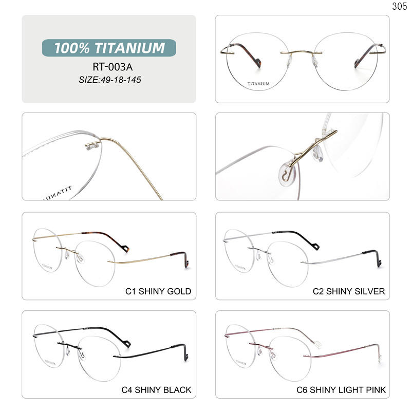 Dachuan Optical RT-001A China Supplier Classic Design Titanium Optical Glasses With Metal Hinge (4)